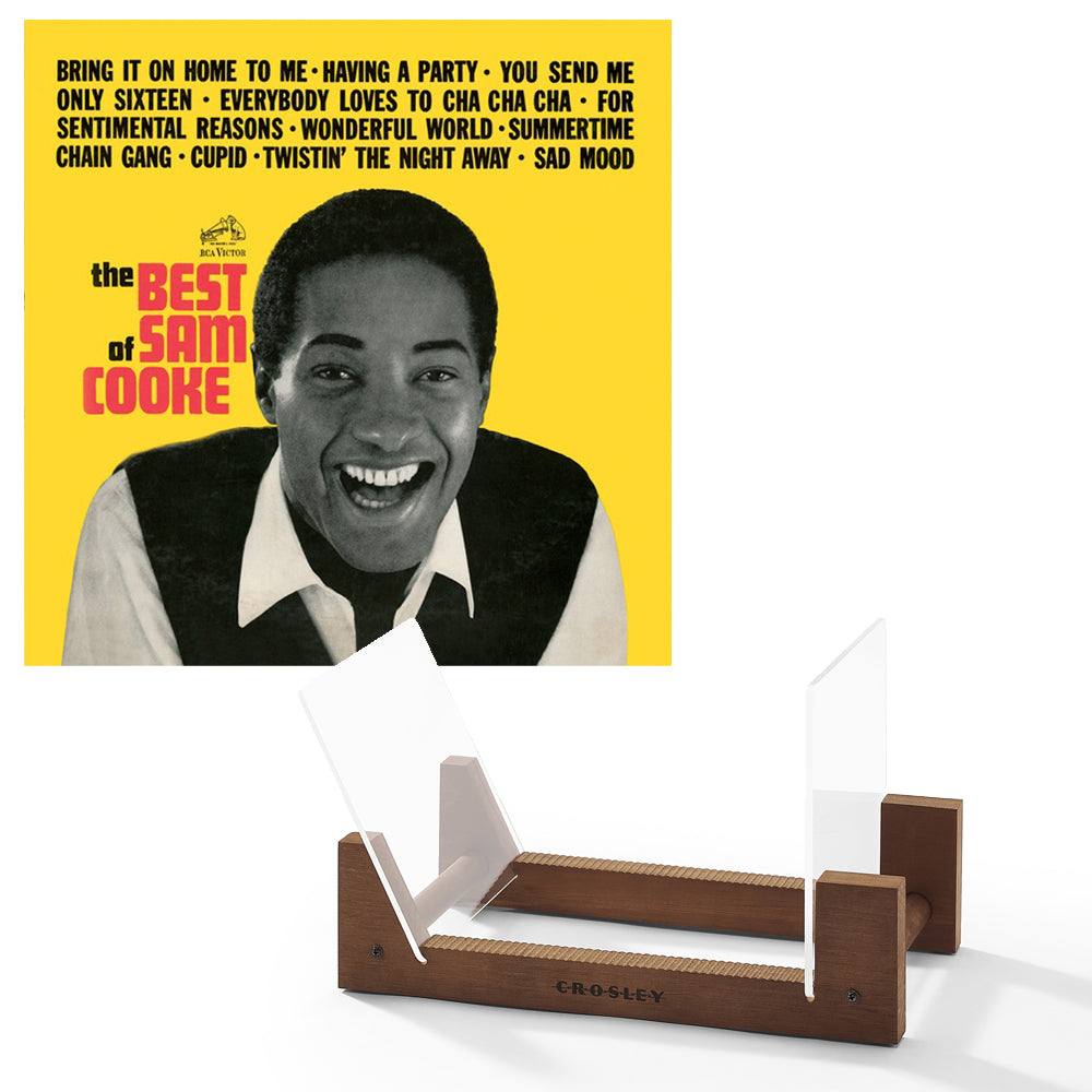 V398-SM-19075874931-BS-202504111915-00 Sam Cooke The Best Of Sam Cooke Vinyl Album & Crosley Record Storage Display Stand - Image 1