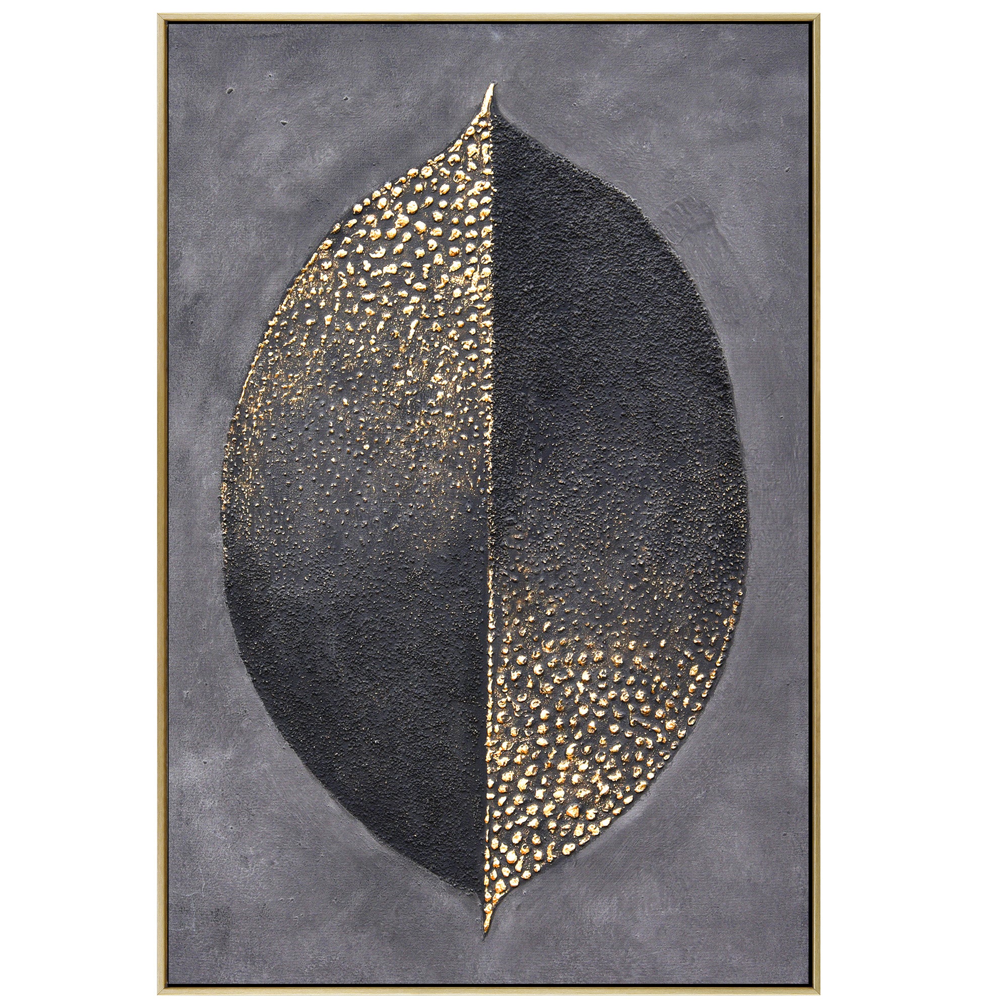 V411-SOK-HMTWF-1027E-90150-00 60X90cm Golden Dichotomy Gold Framed Hand Painted Canvas Wall Art - Image 1