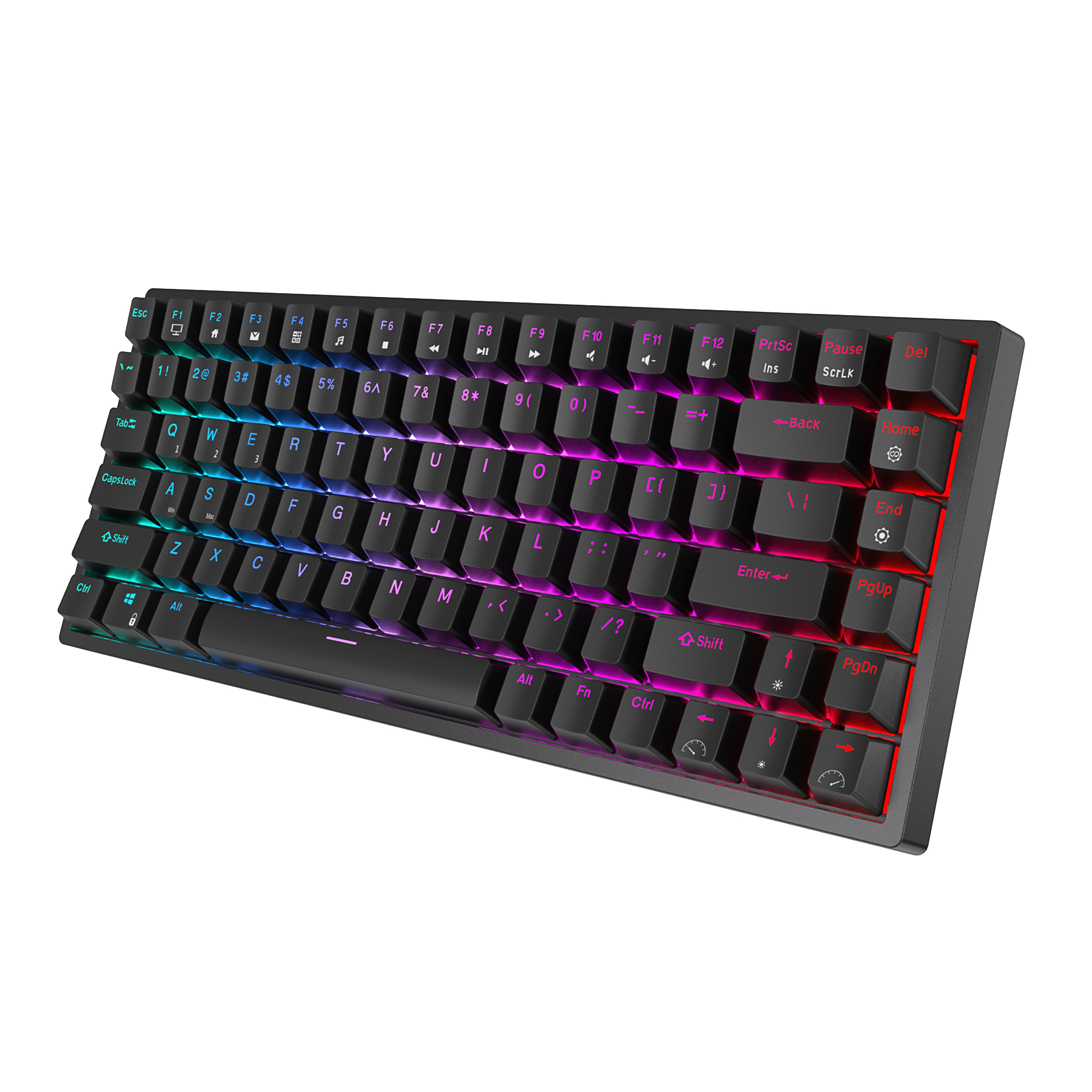 V413-RK84-3M-BLACK-BLUESW-87450-00 ROYAL KLUDGE RK84 Wireless Hot Swap Black 65% Mechanical Keyboard, Blue Switch - Image 1