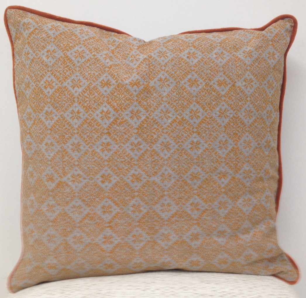 V416-444164Y20-77310-00 Azuk Orange & Grey Cushion Cover - Image 1