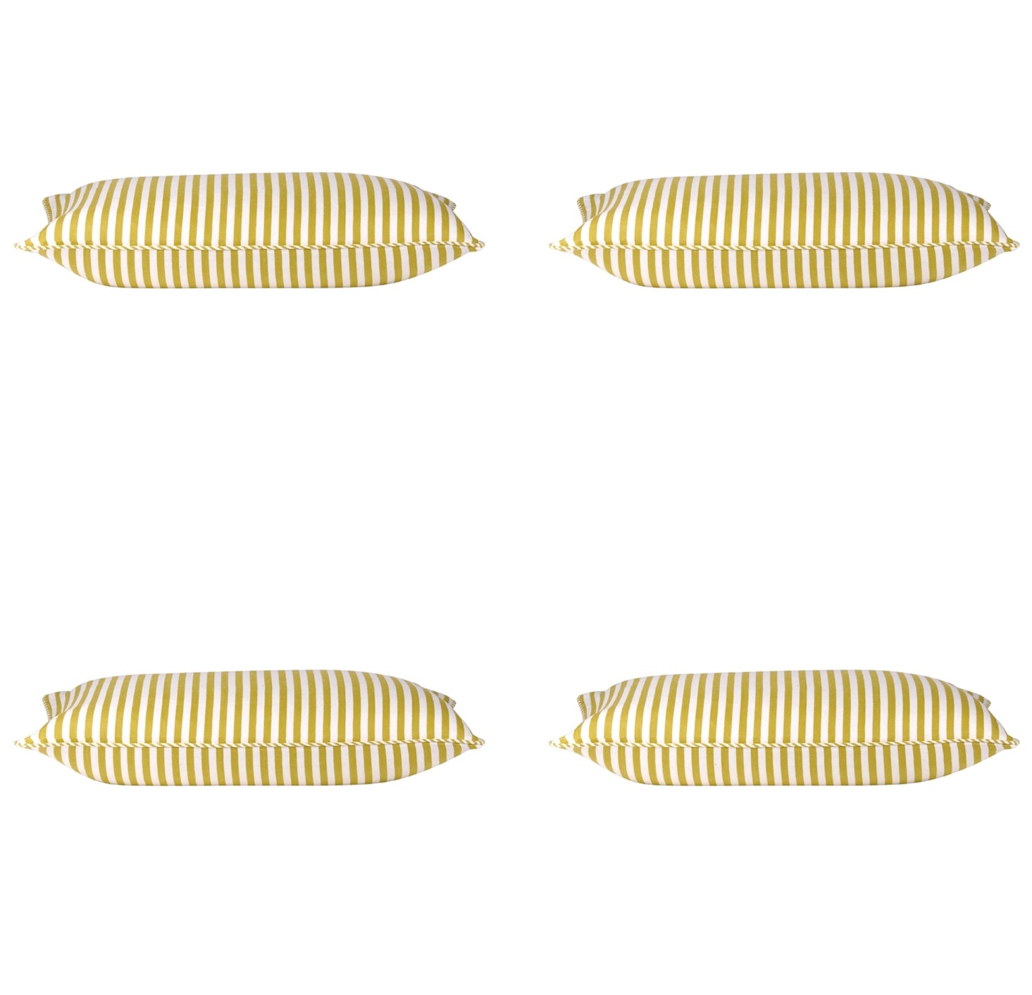 V416-446150C20PK4-142234-00 Pack of 4 Dandi Mustard Yellow & White Rectangle Cushion Covers - Image 1