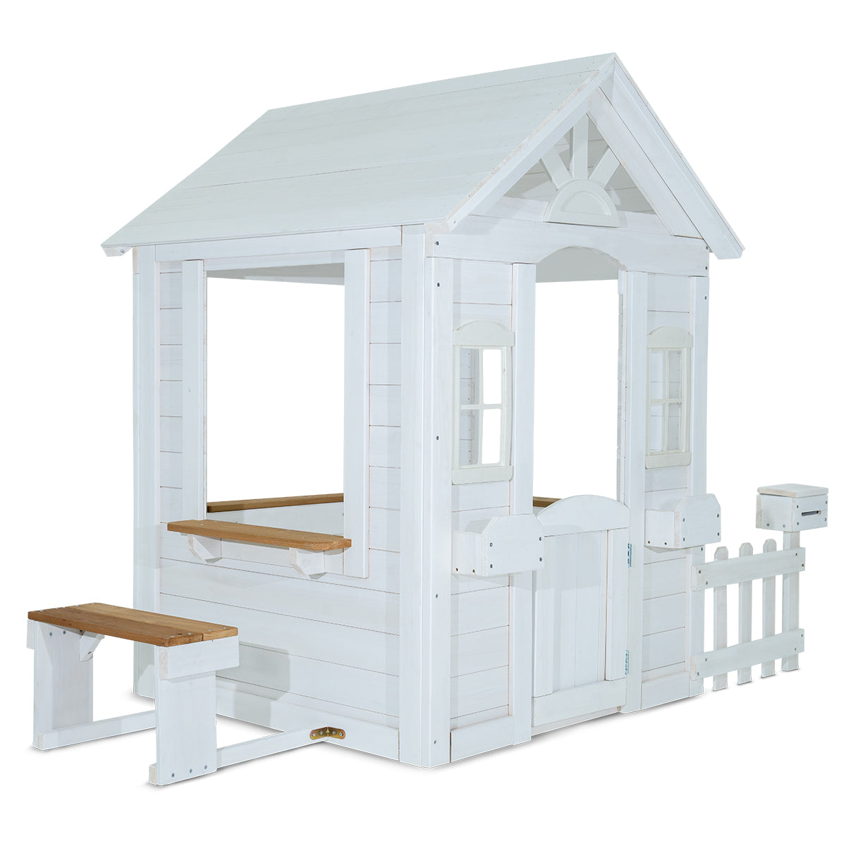 V420-LKCH-TEDV2WH-A-86948-00 Lifespan Kids Teddy Cubby House in White (V2) with Floor - Image 1