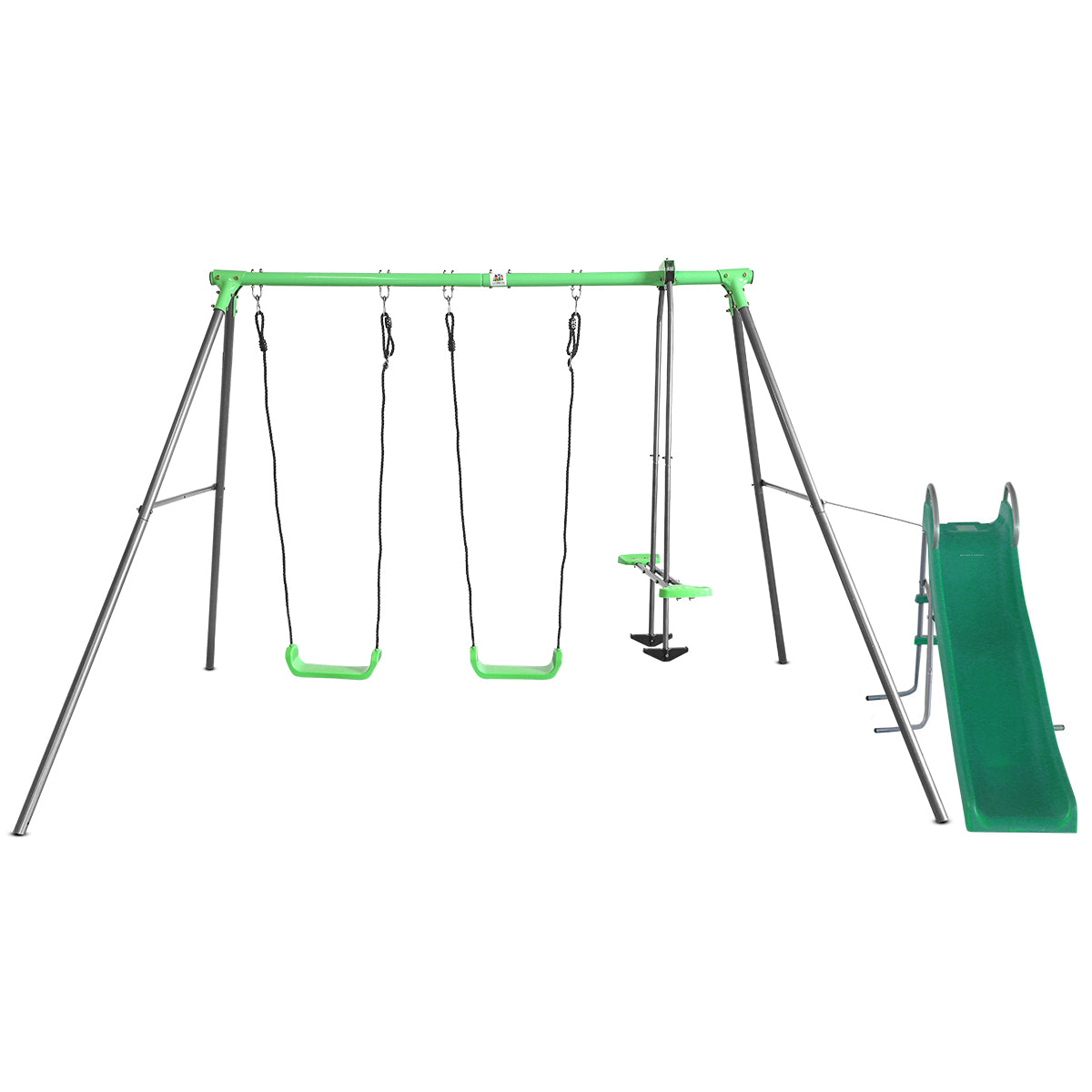 V420-PEHURLEY2-SLIDE-86983-00 Lifespan Kids Hurley 2 Metal Swing Set with Slide - Image 1