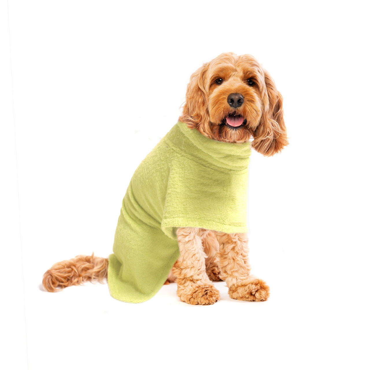 V422-BR-G-M-97679-00 Organic Luxury Bamboo & Cotton Dog Bathrobe - Image 1