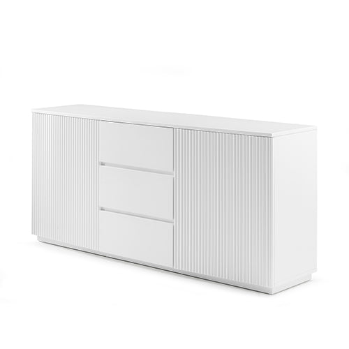 V43-BFT-BRNNA-202505131841-00 Buffet Ceramic Table Top MDF Cabinet Storage Stainless Steel In White - Image 1