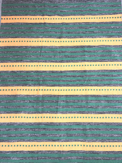 V430-RJ-33-70692-00 Green/yellow cotton rug 150x200 cm - Image 1