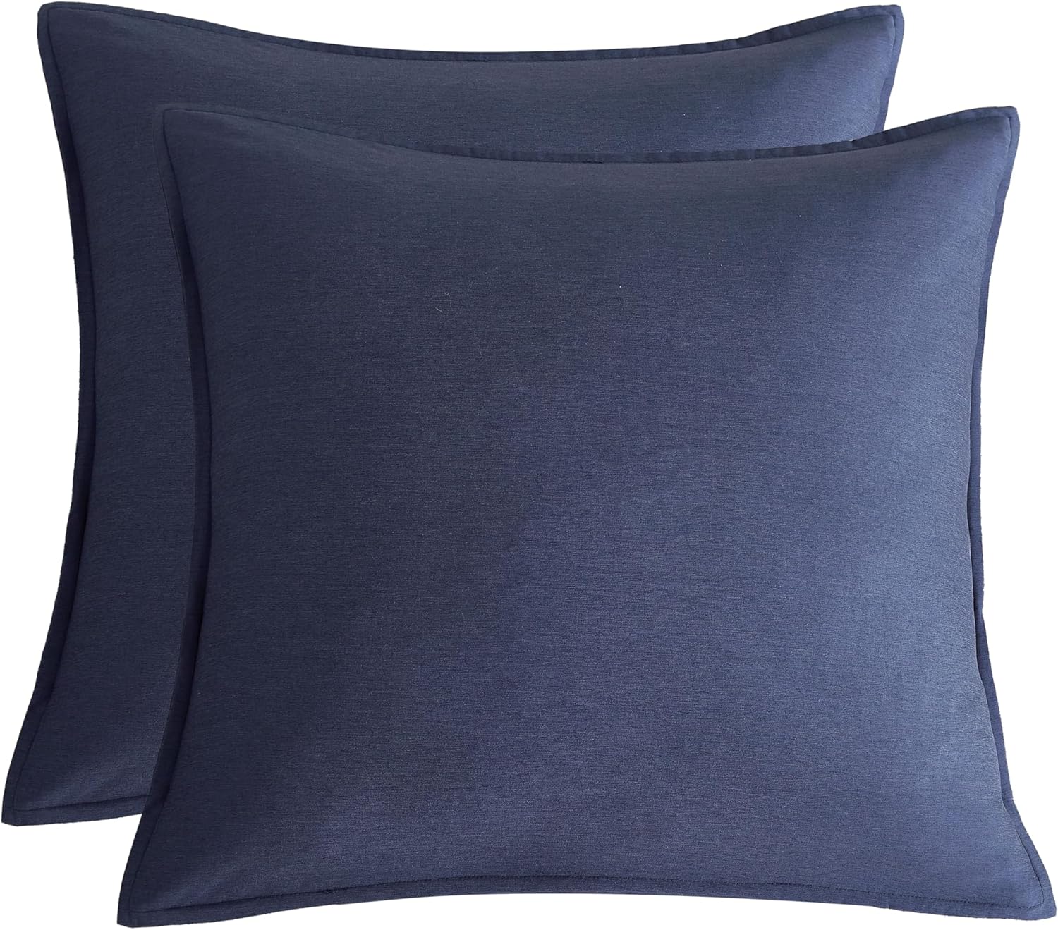 V439-EPBAMPOLYNAVY2-210887-00 Bamboo Microfibre European Pillowcase x2 (one pair) - Navy - Image 1