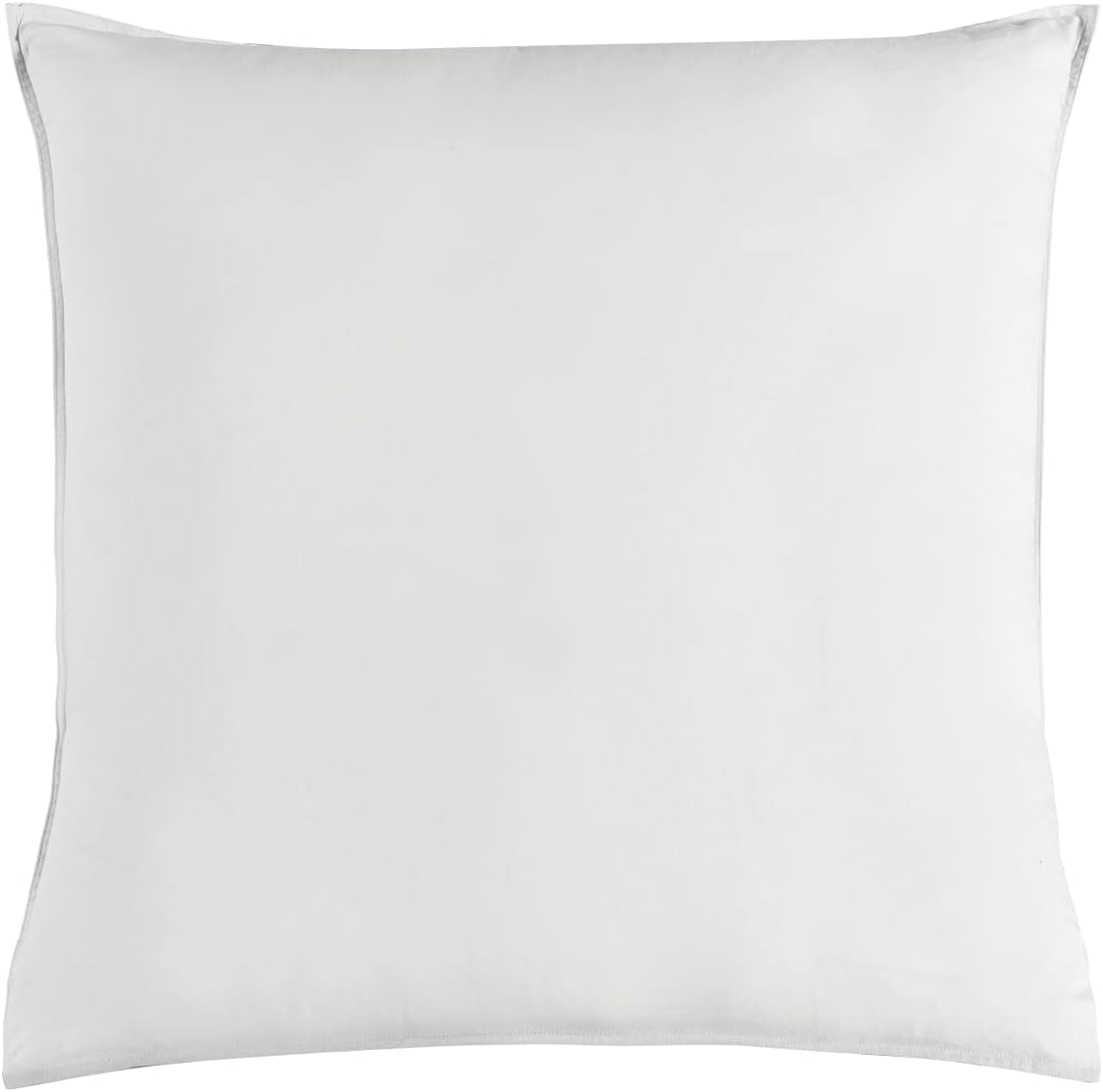 V439-EPCWASHW-191034-00 Vintage Washed 100% Cotton European Pillowcase - Luxurious European Pillow Cover - White - 1 Pc - Image 1
