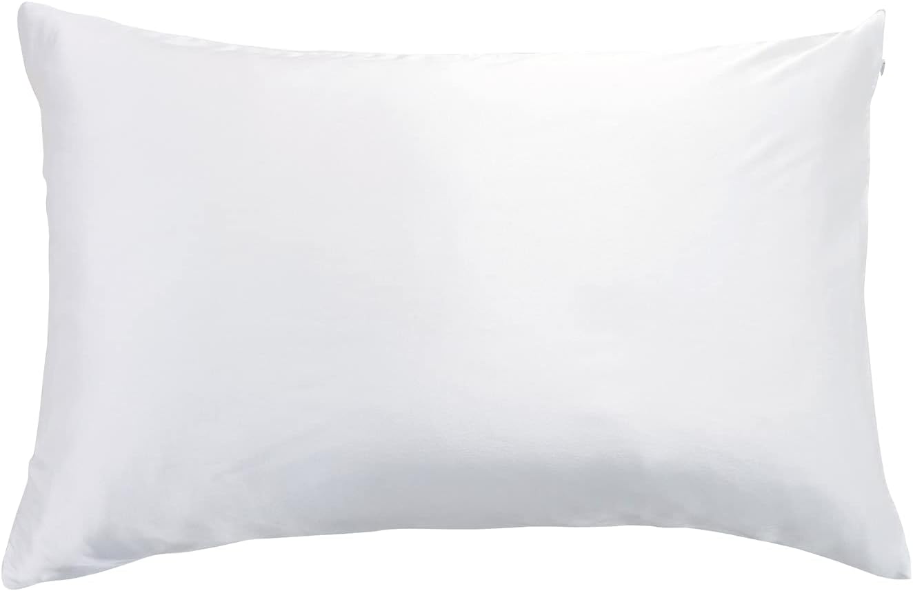 V439-PCSILKW-191047-00 Luxury Pillowcase - 100% Pure Mulberry Silk on Both Sides - White - Image 1