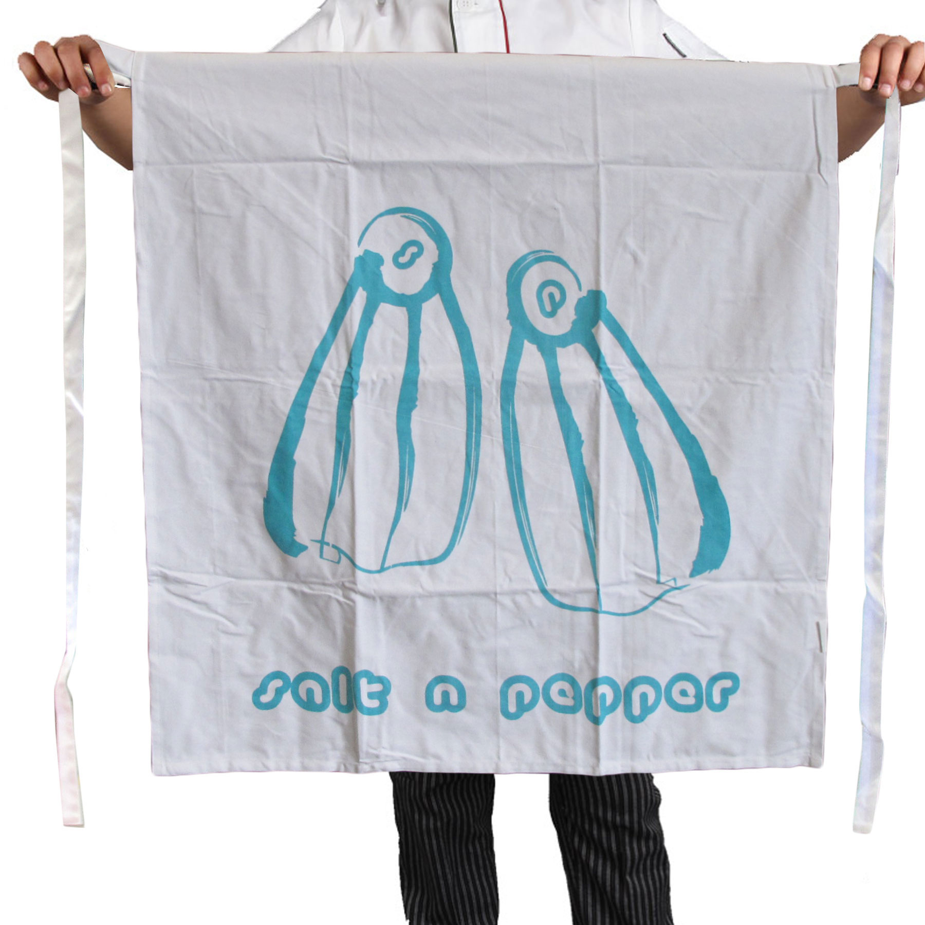 V442-ABR-APRON-SHAKERS-WHITE-SH-96212-00 100% Cotton Master Chef Half Apron Heavy Duty Shakers - Image 1