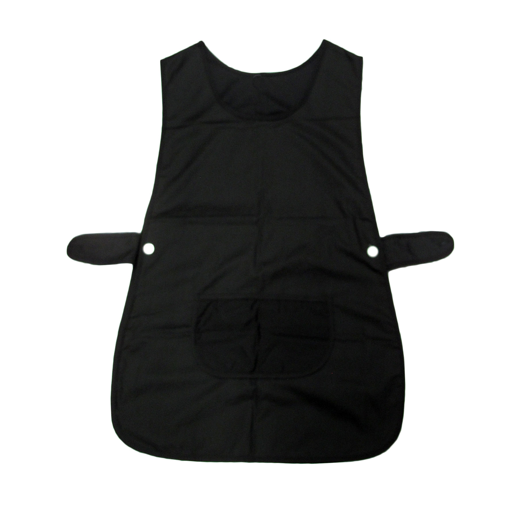 V442-ABR-APRON-TABARD-BLACK-SH-96952-00 Ladies Women Side Button Tabard Apron 50x80 cm Black - Image 1