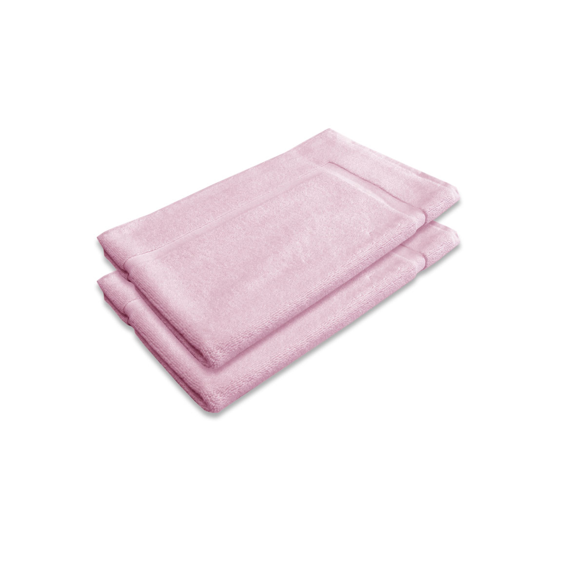 V442-ABR-BATHM-SETOF2800GSM-PINK-RE-96383-00 800GSM Set of 2 Cotton Bath Mat Pink - Image 1