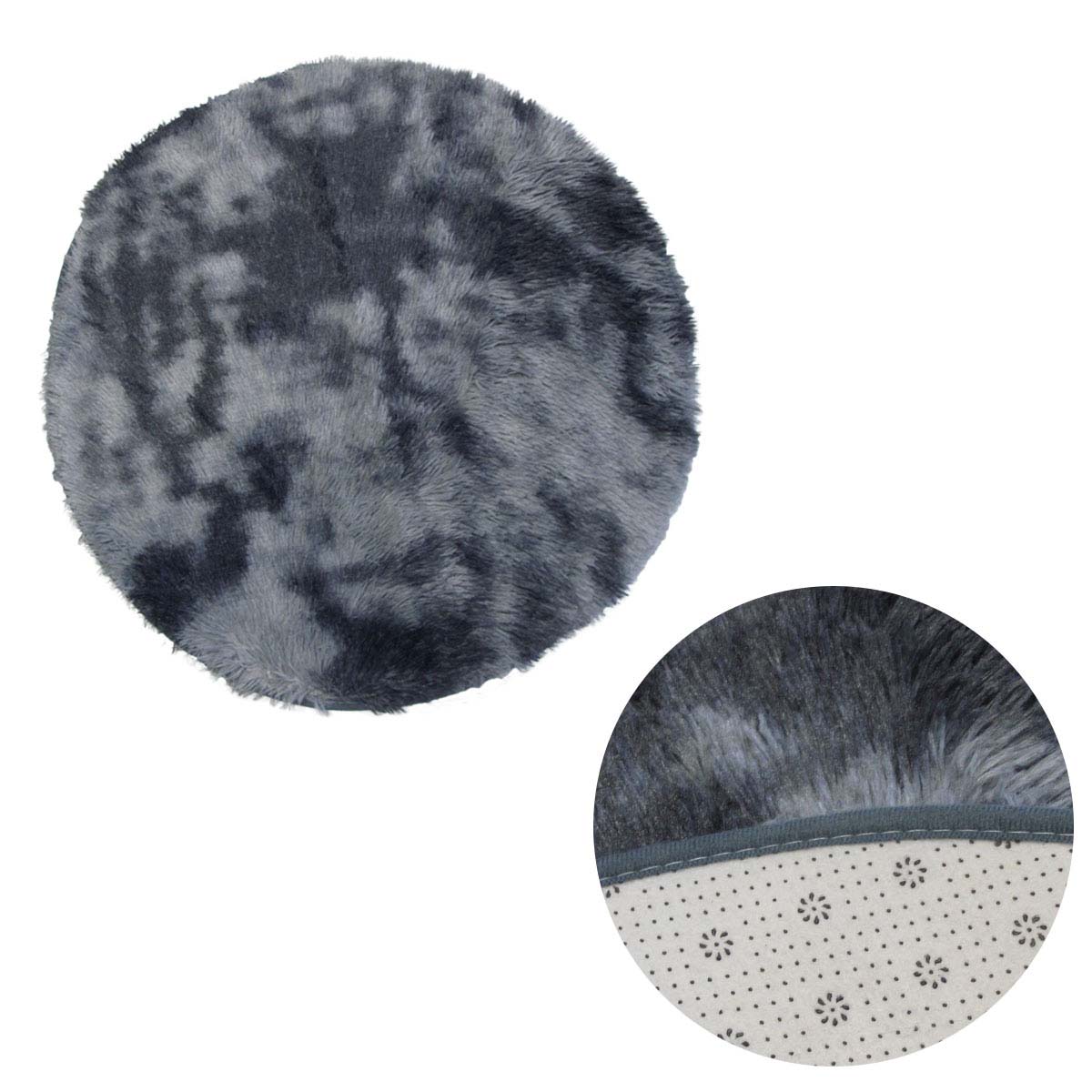 V442-ABR-FLOORR-LIGHTWEIGHTSHAGGY-GREY-RD-96577-00 2-Toned Extra Light Weighted Shaggy Fluffy Floor Mat Grey - Image 1