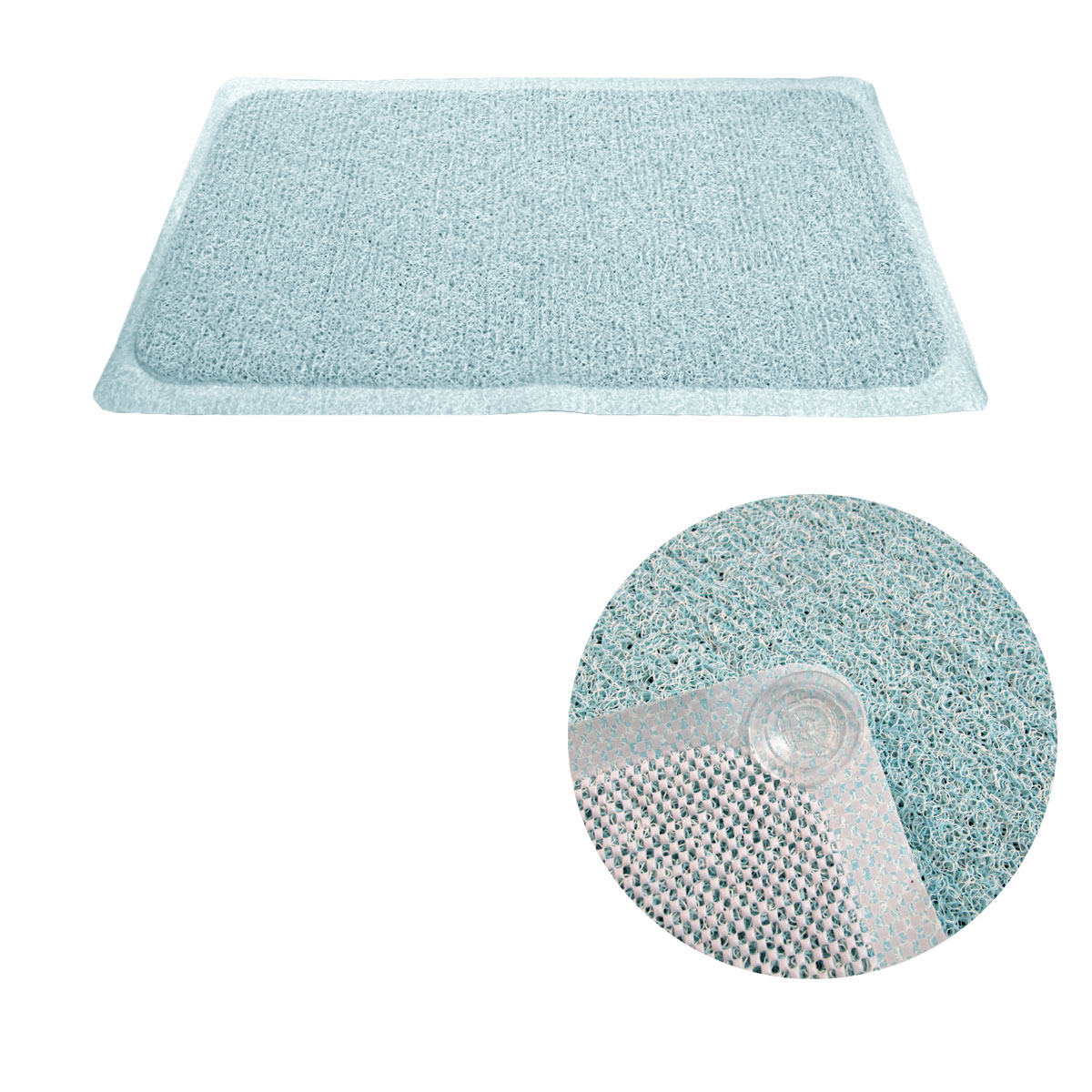 V442-ABR-MISC-LOOFAHMAT-BLUE-RE-96905-00 Loofah Shower Mat Blue - Image 1