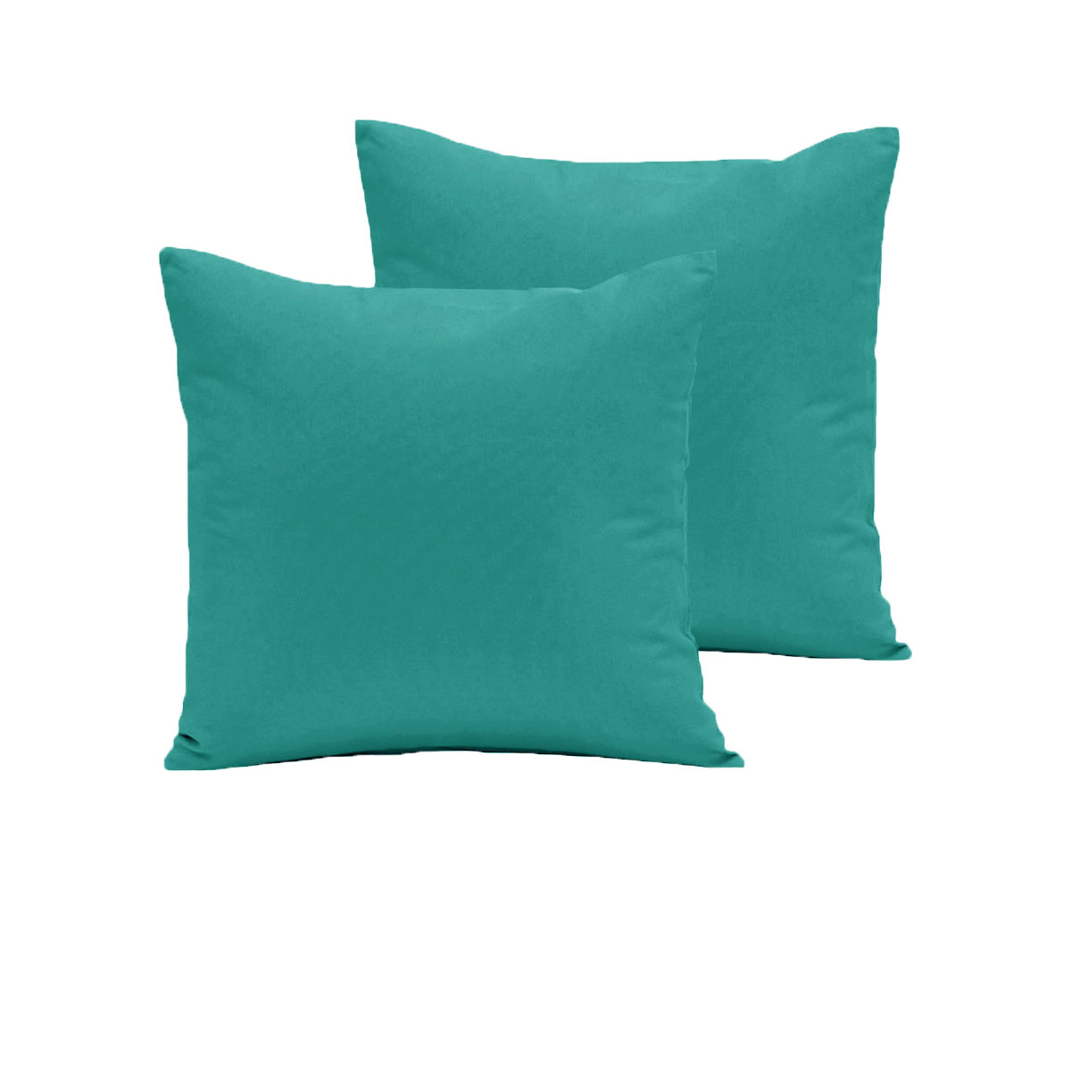 V442-ABR-PILLOWC-280TCPAIR-TEAL-EU-97007-00 Pair of 280TC Polyester Cotton European Pillowcases Teal - Image 1