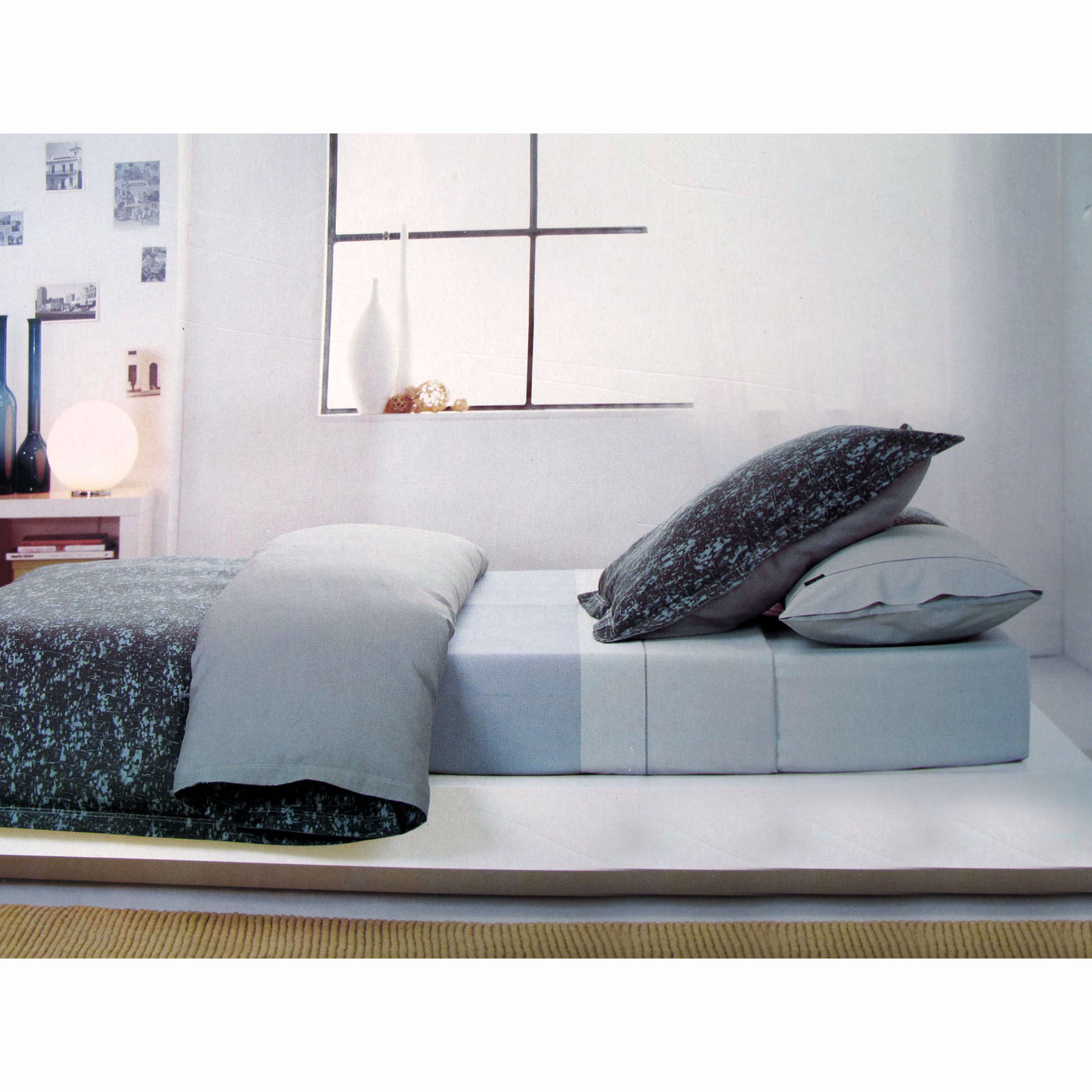 V442-ABR-QUILTCS-MONET-TEAL-QS-96356-00 100% Cotton Sateen Quilt Cover Set Monet QUEEN - Image 1