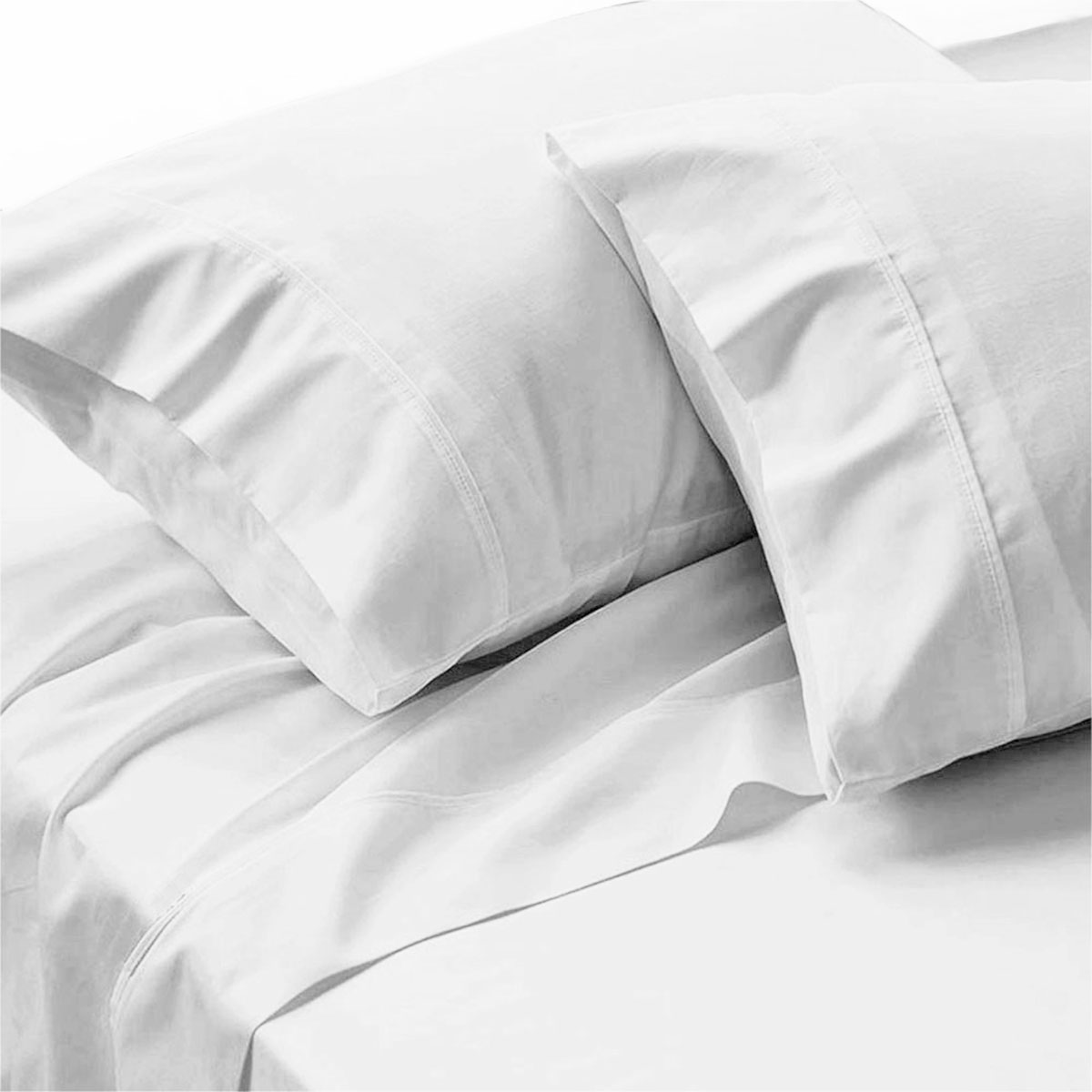 V442-ABR-SHEETS-500TCRAMCA-WHITE-QS-96995-00 500TC Ramca White Egyptian Cotton Sheet Set Queen - Image 1