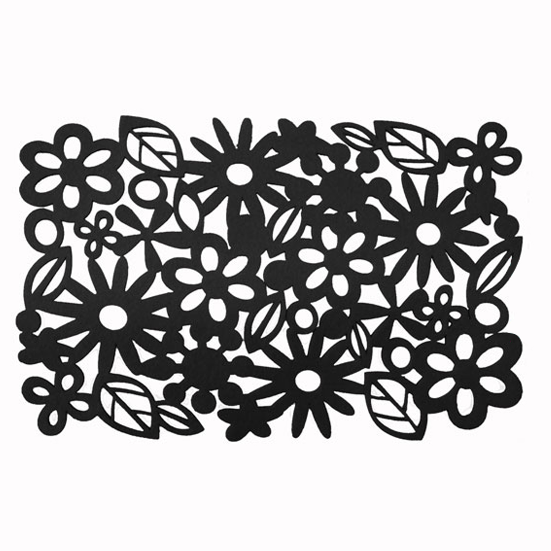 V442-ABR-TABLEPLACEMAT-FELT-BLACK-RE-96483-00 Choice Set of 4 Felt Rectangular Table Placemats Black - Image 1