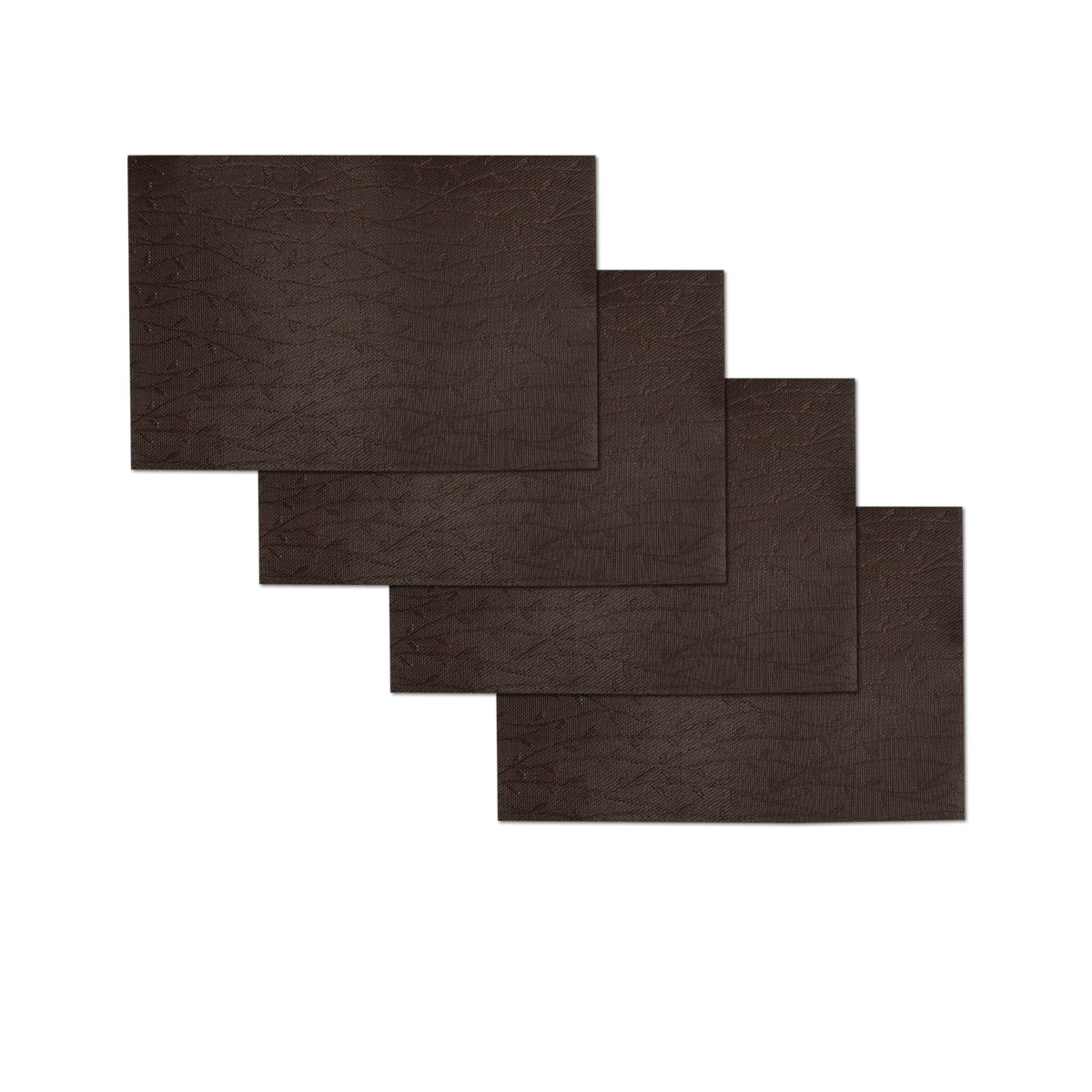 V442-ABR-TABLEPLACEMAT-SPRINGBUDS-CHOCOLATE-RE-96851-00 Choice Set of 4 PVC Table Placemats Spring Buds Chocolate - Image 1