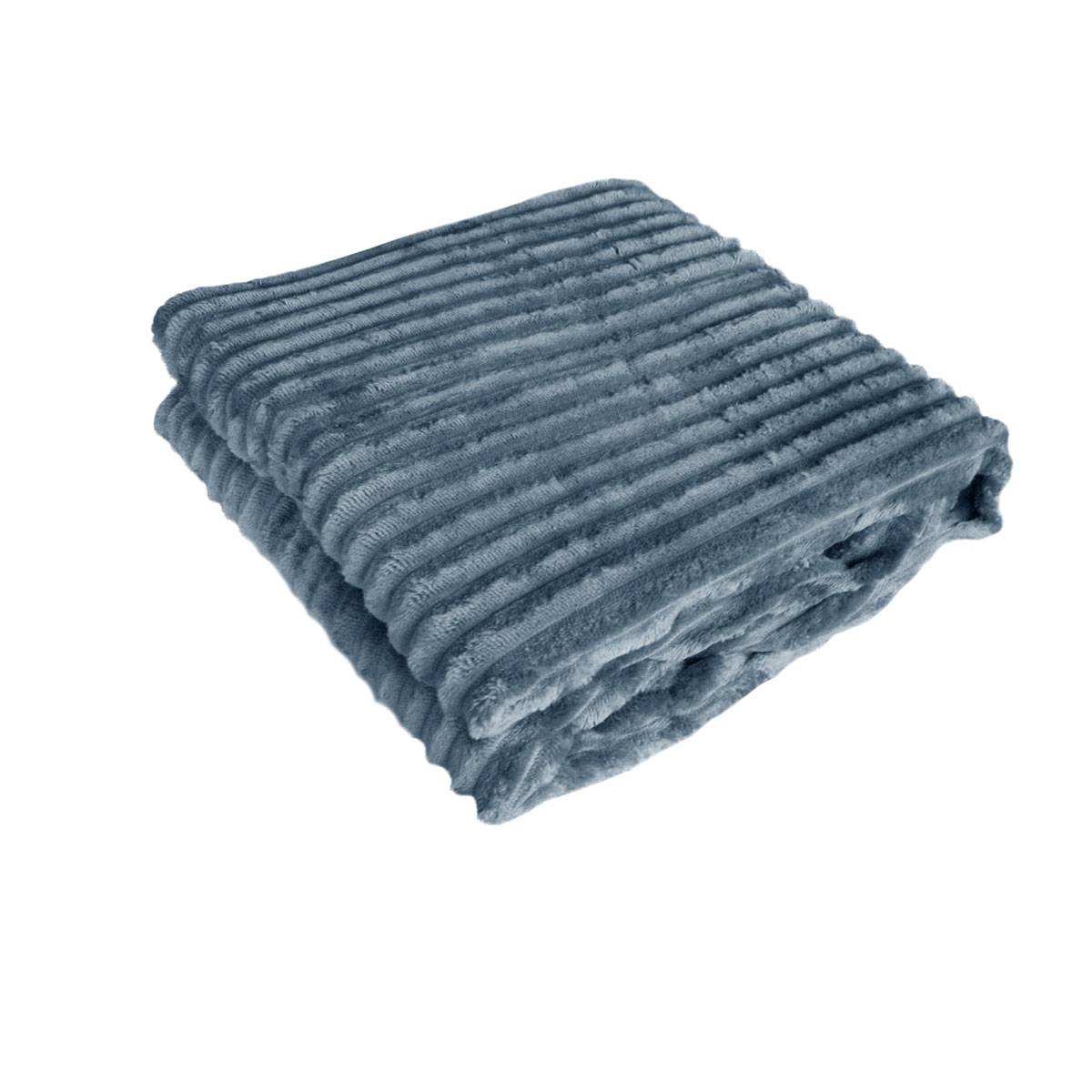 V442-ABR-THROW-CORDUROYSTRIPE-CHARCOAL-RE-96903-00 240GSM Corduroy Striped Throw Rug Charcoal - Image 1
