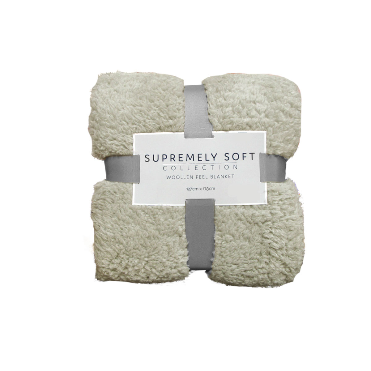 V442-ABR-THROW-WOOLLENFEEL178-STONE-RE-96221-00 Soft Woollen Feel Throw Rug/Blanket Stone - Image 1