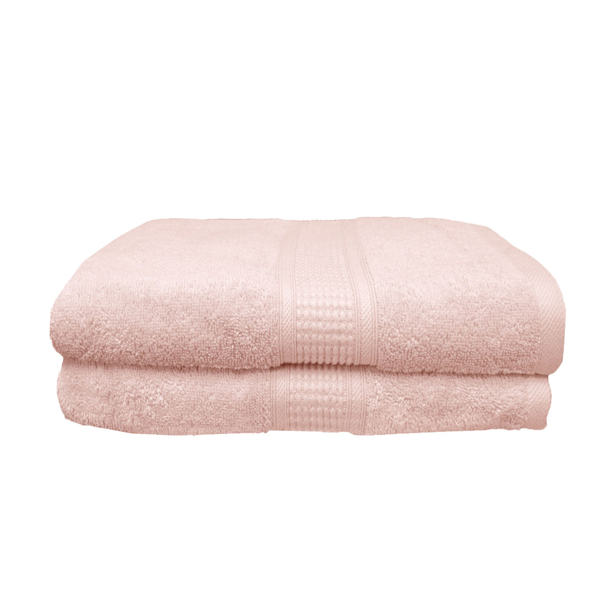 V442-ABR-TOWEL-SETOF2BATHS-CORAL-RE-96999-00 Set of 2 Coral Combed Cotton Bath Sheets 80 x 160 cm - Image 1