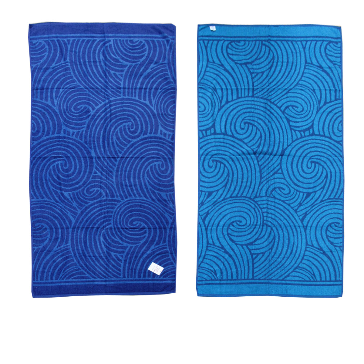V442-ABR-TOWEL-SWIRLS-BLUE-RE-96258-00 Jacquard Velour Reversible Beach Towel Blue Swirls - Image 1