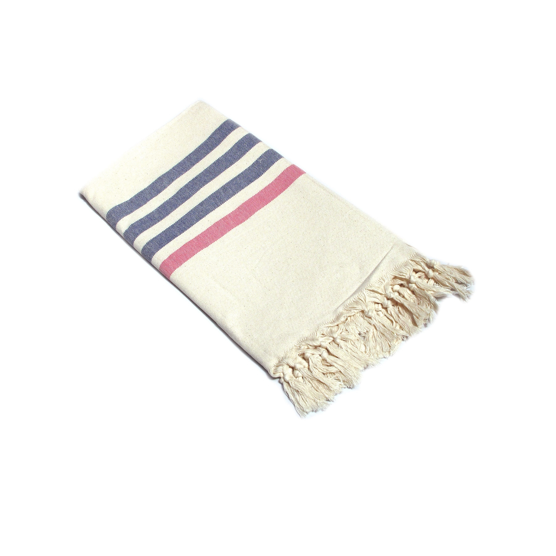 V442-ABR-TOWEL-TURKWIDESTRIPES-NAVYPINK-SH-97018-00 Fringe Turkish Towel Wide Stripes Navy Pink - Image 1