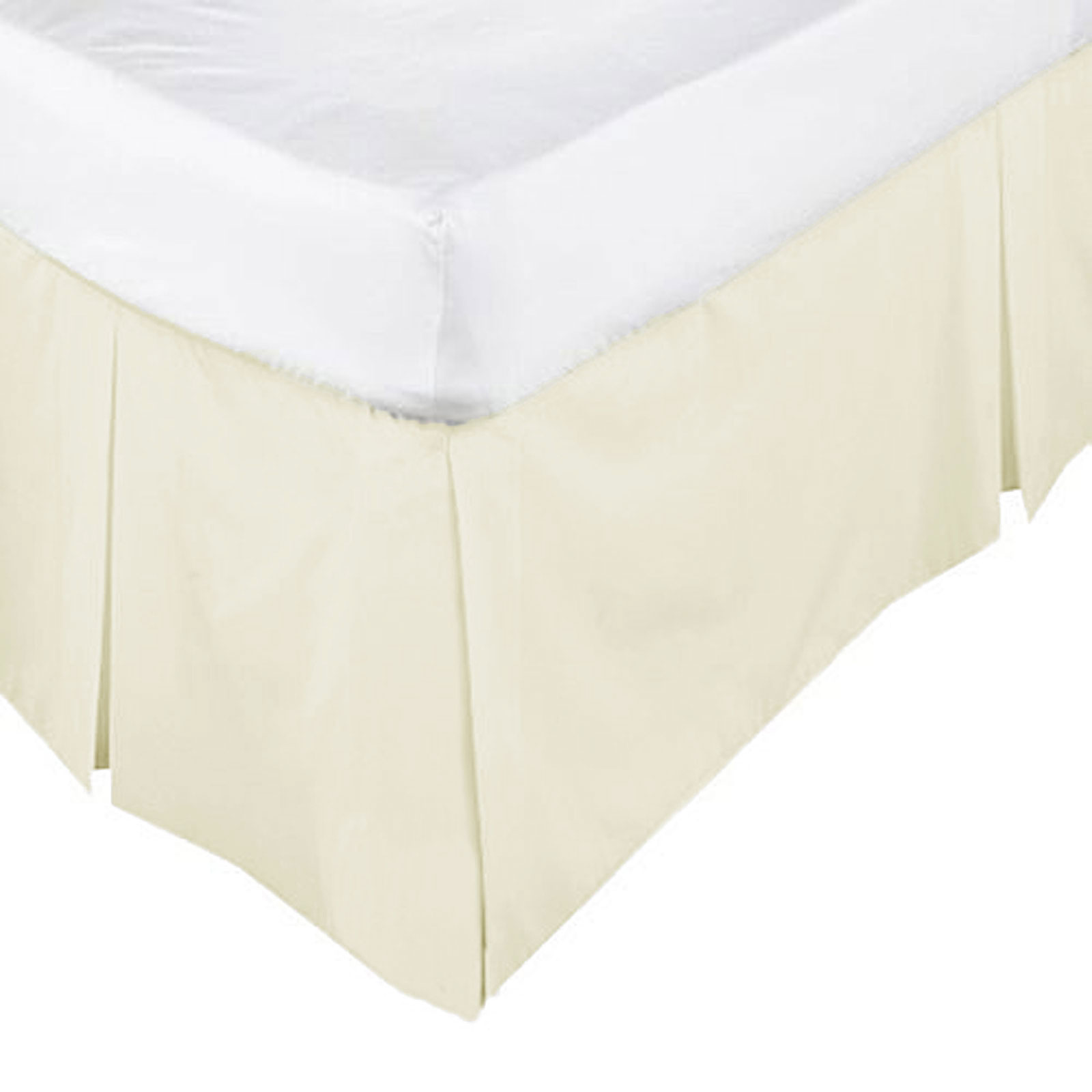 V442-ASU-VALANCE-PLEATED-ECRU-KS-96941-00 ASSUN Box Pleated Valance Ecru KING SINGLE - Image 1