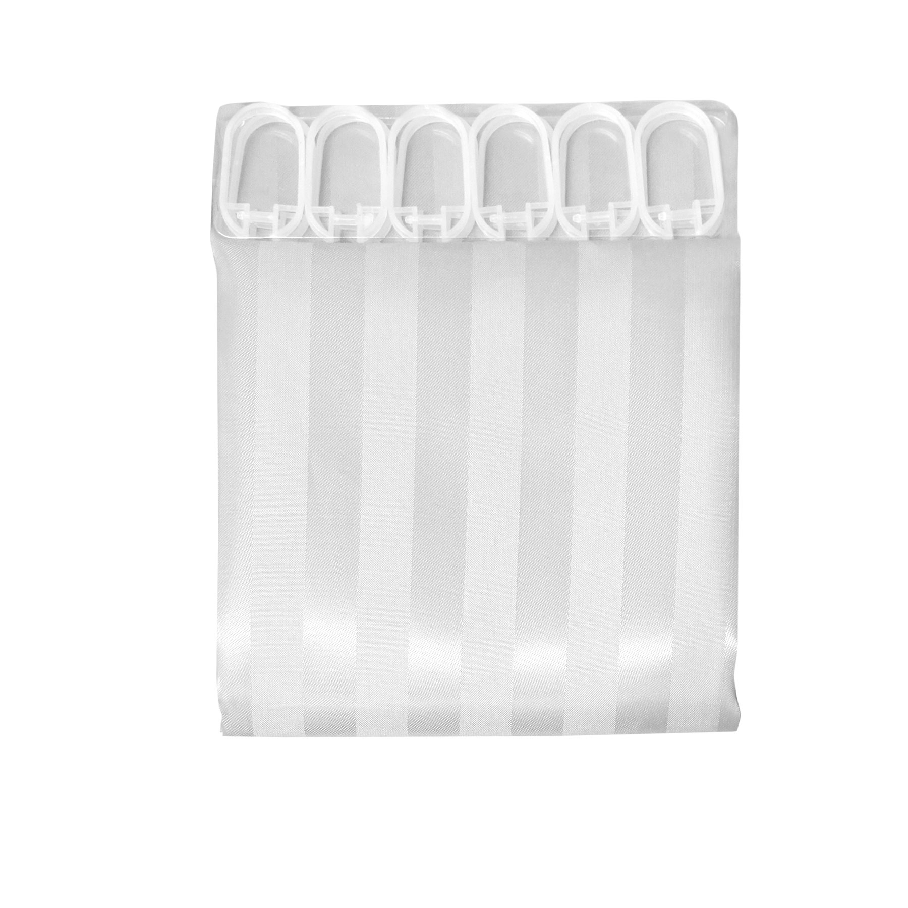 V442-ATX-MISC-STRIPESHOWERCURTAIN-WHITE-SQ-79378-00 Jacquard Stripe Shower Curtain White - Image 1