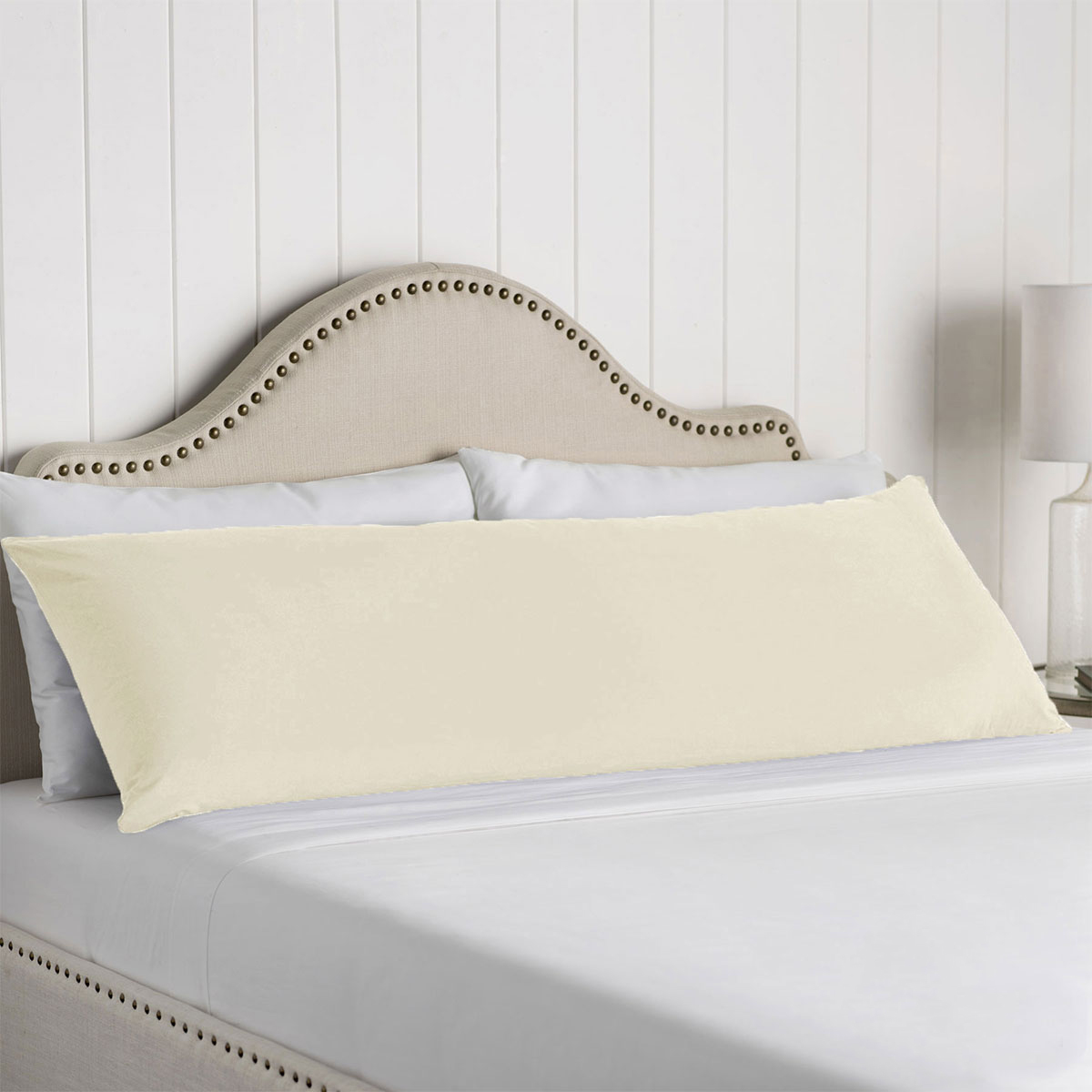 V442-ATX-PILLOWC-COTTONBODY-CREAM-BO-79269-00 Artex 100% Cotton Body Pillowcase Cream - Image 1