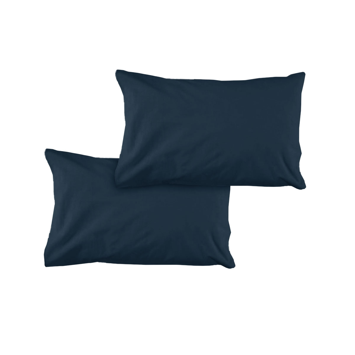 V442-ATX-PILLOWC-PAIRSOLID-NAVY-ST-155337-00 Pair of Solid Colour Microfiber Standard Pillowcases 48x73cmx15cm (Flap) Navy - Image 1