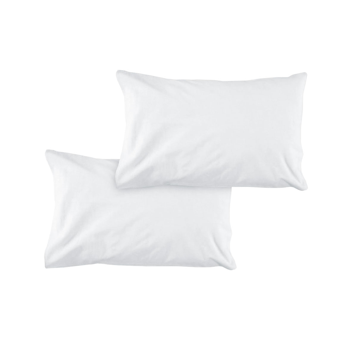 V442-ATX-PILLOWC-PAIRSOLID-WHITE-ST-155352-00 Pair of Solid Colour Microfiber Standard Pillowcases 48x73cmx15cm (Flap) White - Image 1