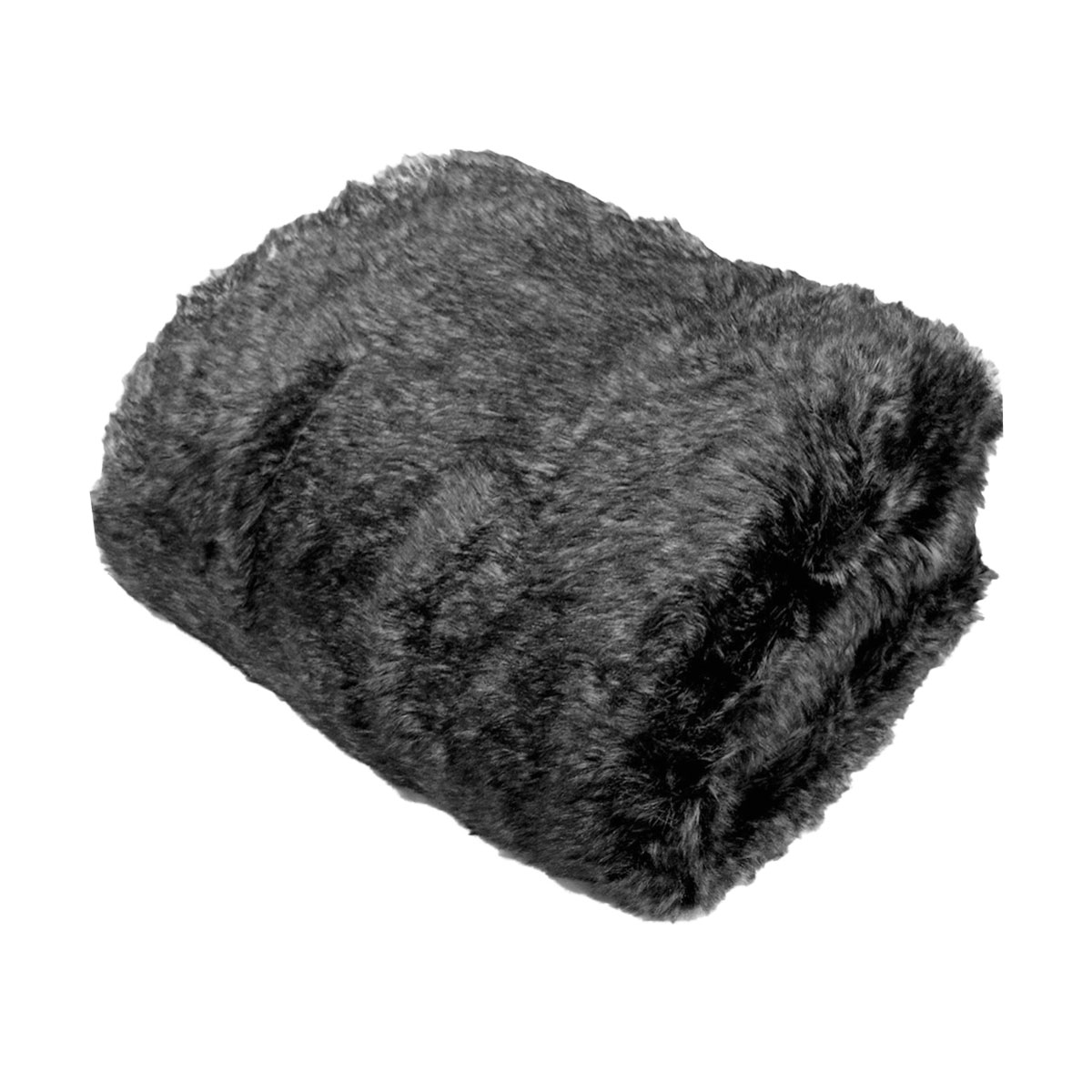 V442-ATX-THROW-203WOLF-CHARCOAL-RE-213285-00 Charcoal Wolf Luxury Animal Faux Fur Extra Large Throw Blanket 152 x 203 cm - Image 1