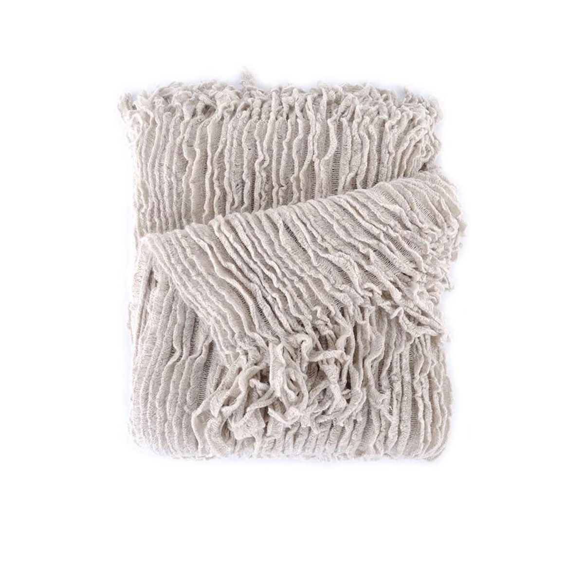 V442-ATX-THROW-DYLAN-TAUPE-RE-79530-00 Dylan Taupe Knitted Throw Rug - Image 1
