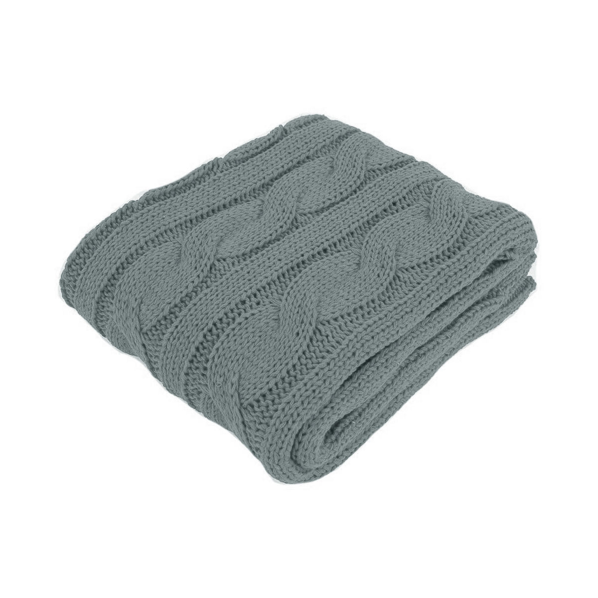 V442-ATX-THROW-HUDSON-GREY-RE-79398-00 Hudson Grey Knitted Throw Rug - Image 1