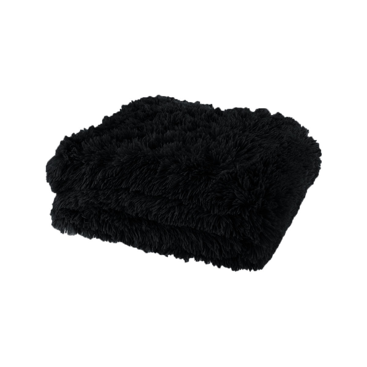 V442-ATX-THROW-LUCIASHAGGY-BLACK-RE-79259-00 Lucia Nutural Collection Shaggy Throw Rug 127 x 152cm Black - Image 1