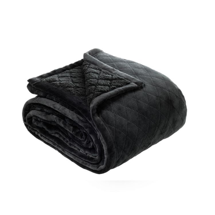 V442-BCA-BLANKET-MANSFIELD-CHARCOAL-DS-202741-00 Bianca Mansfield Blanket Charcoal Single/Double - Image 1