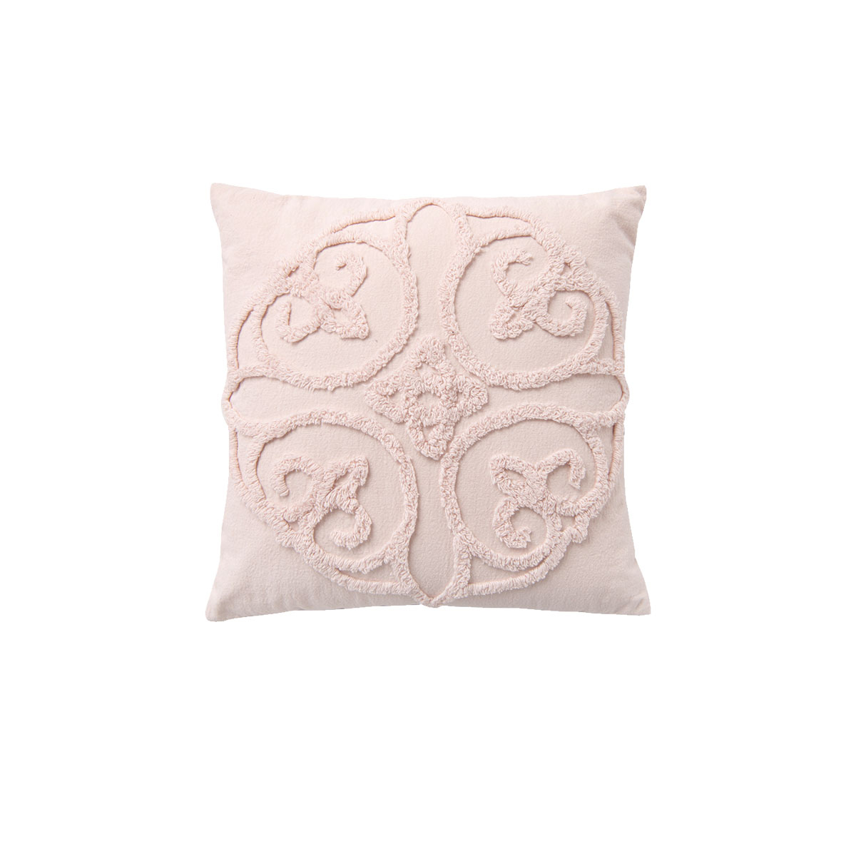 V442-BCA-CUSHION-ELLA-BLUSH-SQ-213209-00 Bianca Ella Blush Square Filled Cushion 43 x 43cm - Image 1