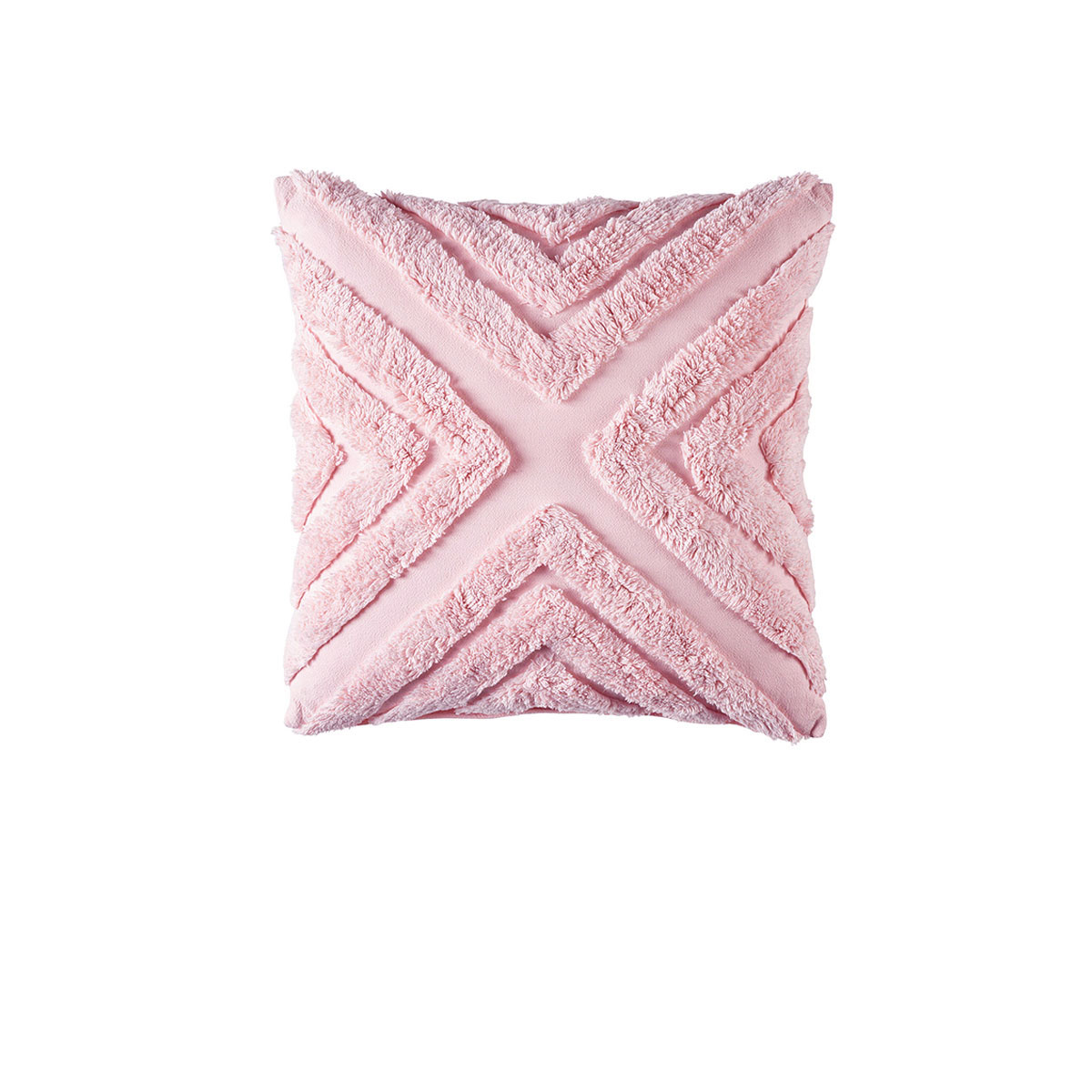 V442-BCA-CUSHION-HAVEN-PINK-SQ-202747-00 Bianca Haven Pink Cotton Chenille Square Cushion - Image 1