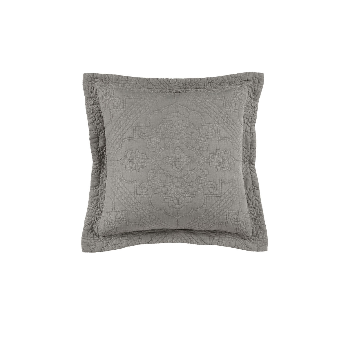 V442-BCA-CUSHION-ZARIA-TAUPE-SQ-213249-00 Bianca Zaria Taupe Square Filled Cushion 43 x 43cm - Image 1