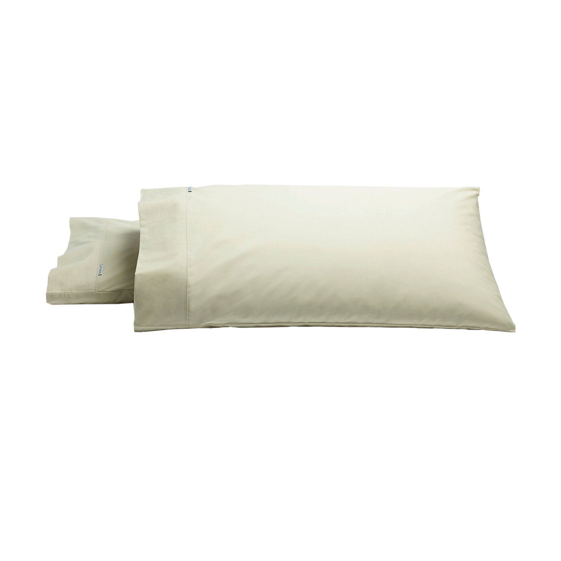 V442-BCA-PILLOWC-HESTON-STONE-KI-204572-00 Bianca Pair of Heston Cotton Percale King Pillowcases Stone - Image 1