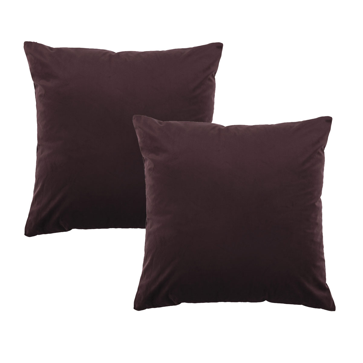 V442-BCA-PILLOWC-VIVIDCOORD-PLUM-EU-213294-00 Bianca Pair of Vivid Coordinates Velvet European Pillowcases Plum 65 x 65cm - Image 1
