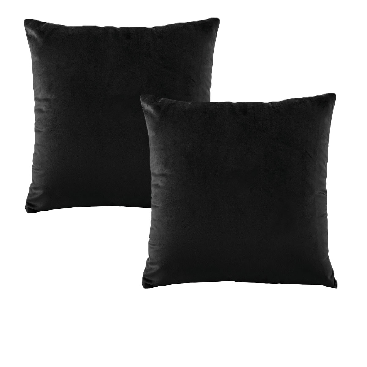 V442-BCA-PILLOWC-VIVIDCOORDINATES-BLACK-EU-204598-00 Bianca Pair of Vivid Coordinates European Pillowcases Black 65 x 65 cm - Image 1