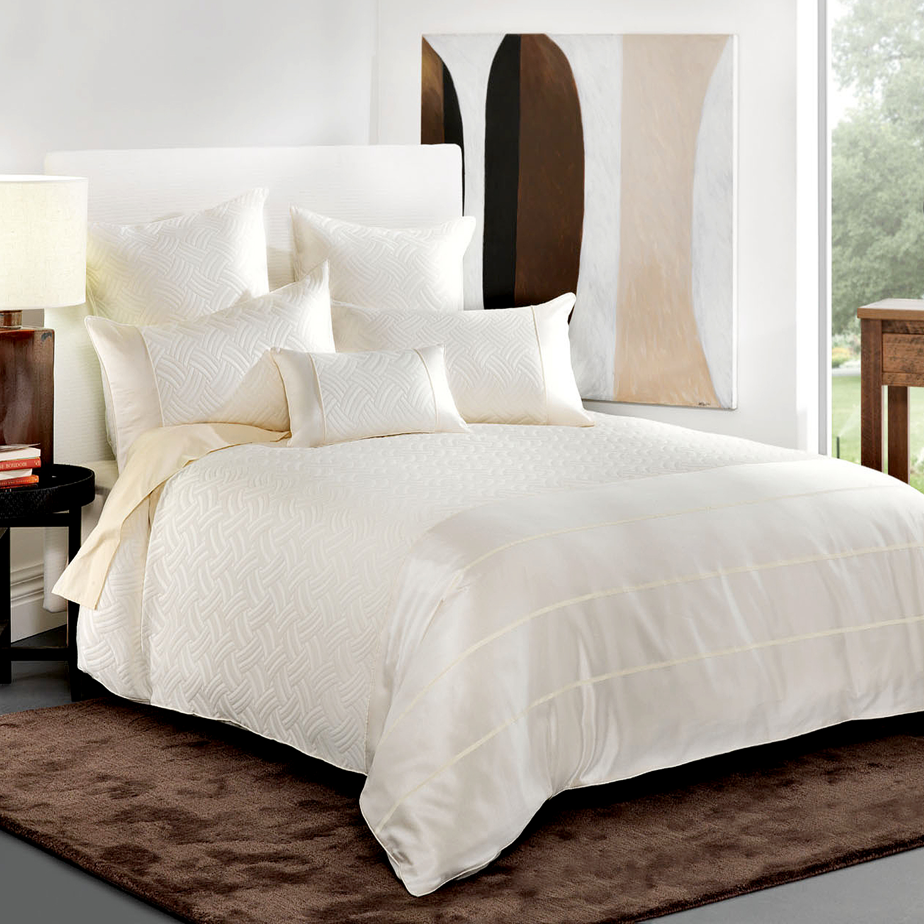V442-BCA-QUILTCS-BALMAIN-CREAM-QS-202795-00 Bianca Balmain Cream Quilt Cover Set Queen - Image 1