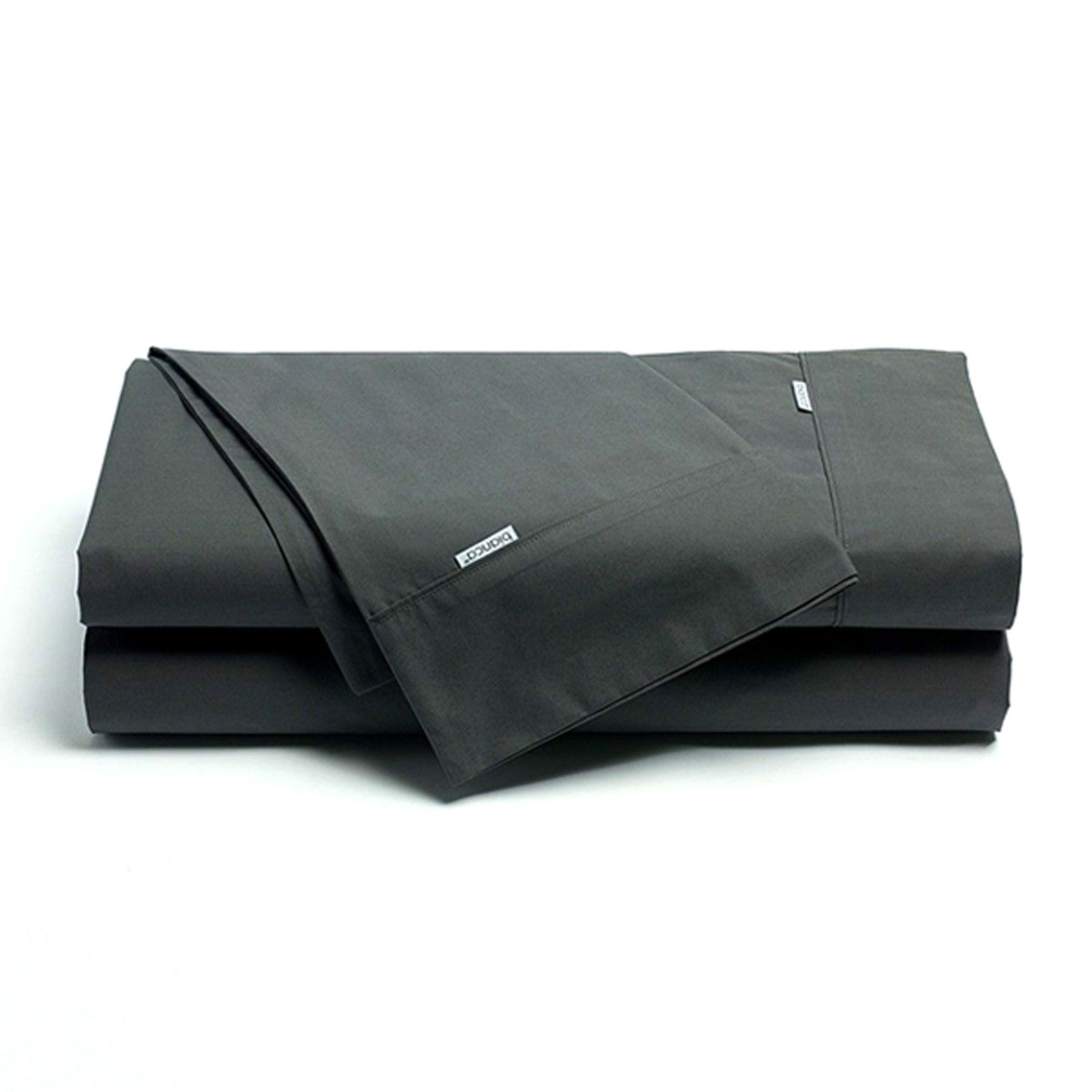 V442-BCA-SHEETS-HESTON-CHARCOAL-LS-204558-00 Bianca Heston Cotton Percale Sheet Set Charcoal Long Single - Image 1