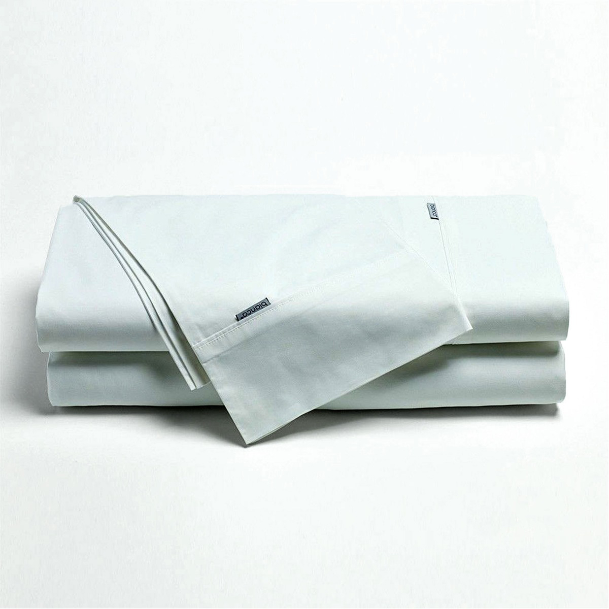 V442-BCA-SHEETS-HESTON-WHITE-DS-202502260946-00 Bianca Heston Cotton Percale Sheet Set White Double - Image 1