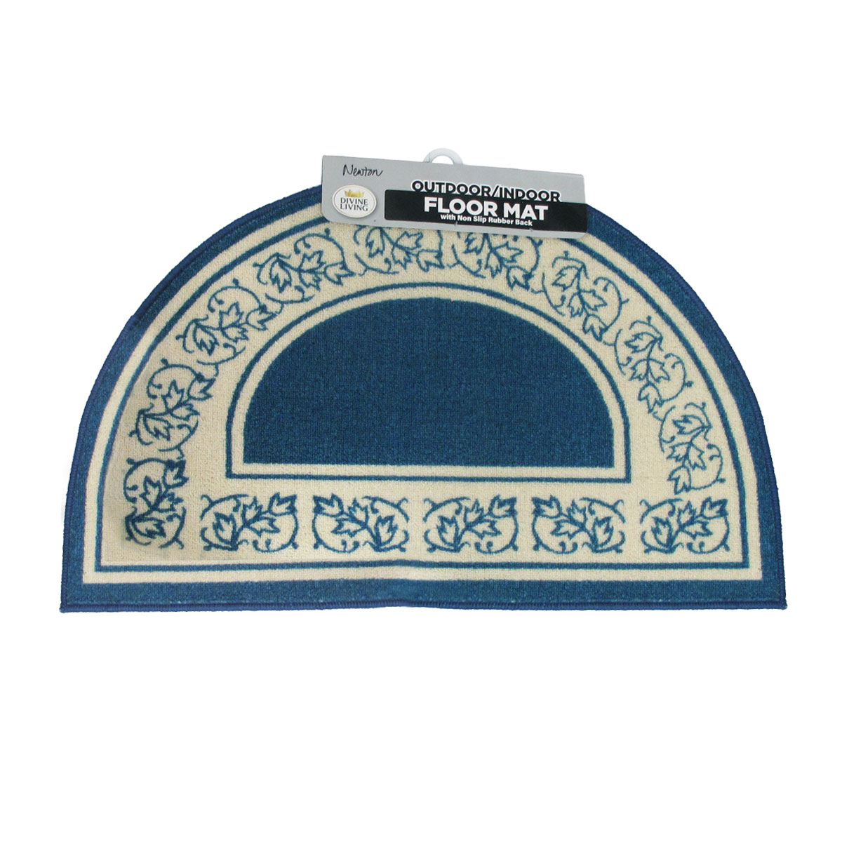 V442-BZO-BATHM-NEWTON-BLUE-RD-98522-00 Newton Half Moon Floor Mat 50 x 80cm Blue - Image 1