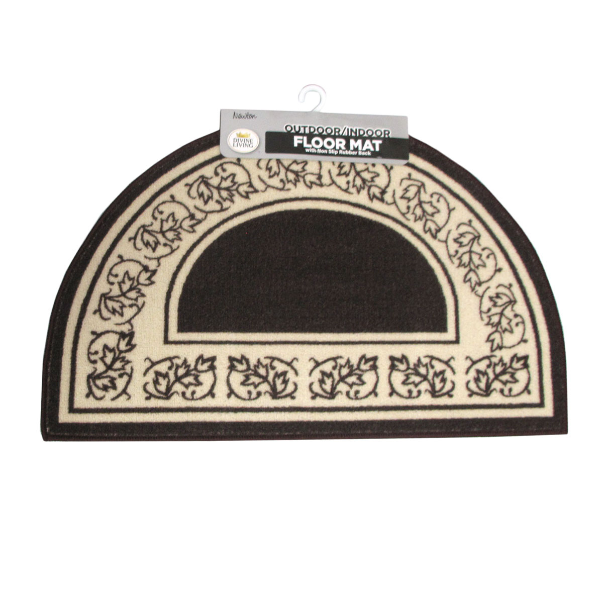 V442-BZO-BATHM-NEWTON-COFFEE-RD-98523-00 Newton Half Moon Floor Mat 50 x 80cm Coffee - Image 1