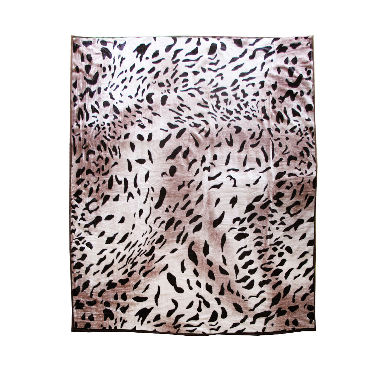 V442-BZO-BLANKET-675ANIMALJAGUAR-TAUPE-QS-97832-00 675gsm 2 Ply Animal Print Faux Mink Blanket Queen 200x240 cm Jaguar - Image 1